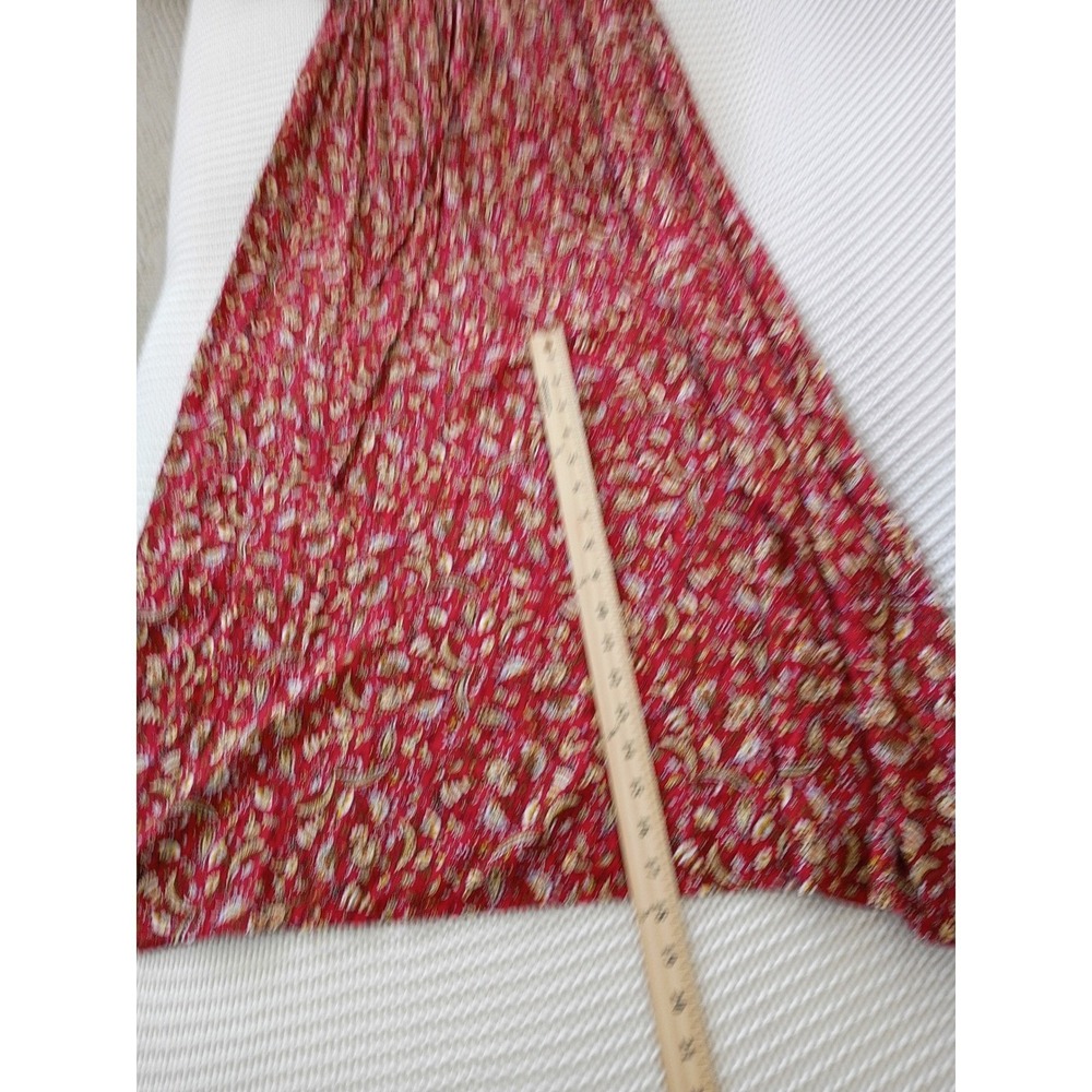 NWT Grecerelle Red Paisley Floral Maxi Dress V-Neck Short Sleeve Elastic Waist M - Picture 11 of 13
